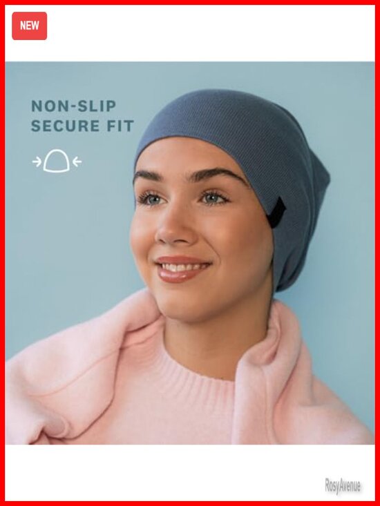 100% Cotton Stretchy Beanie Hat - Slouchy, Non-Slip, Soft Chemo Cap main image 5